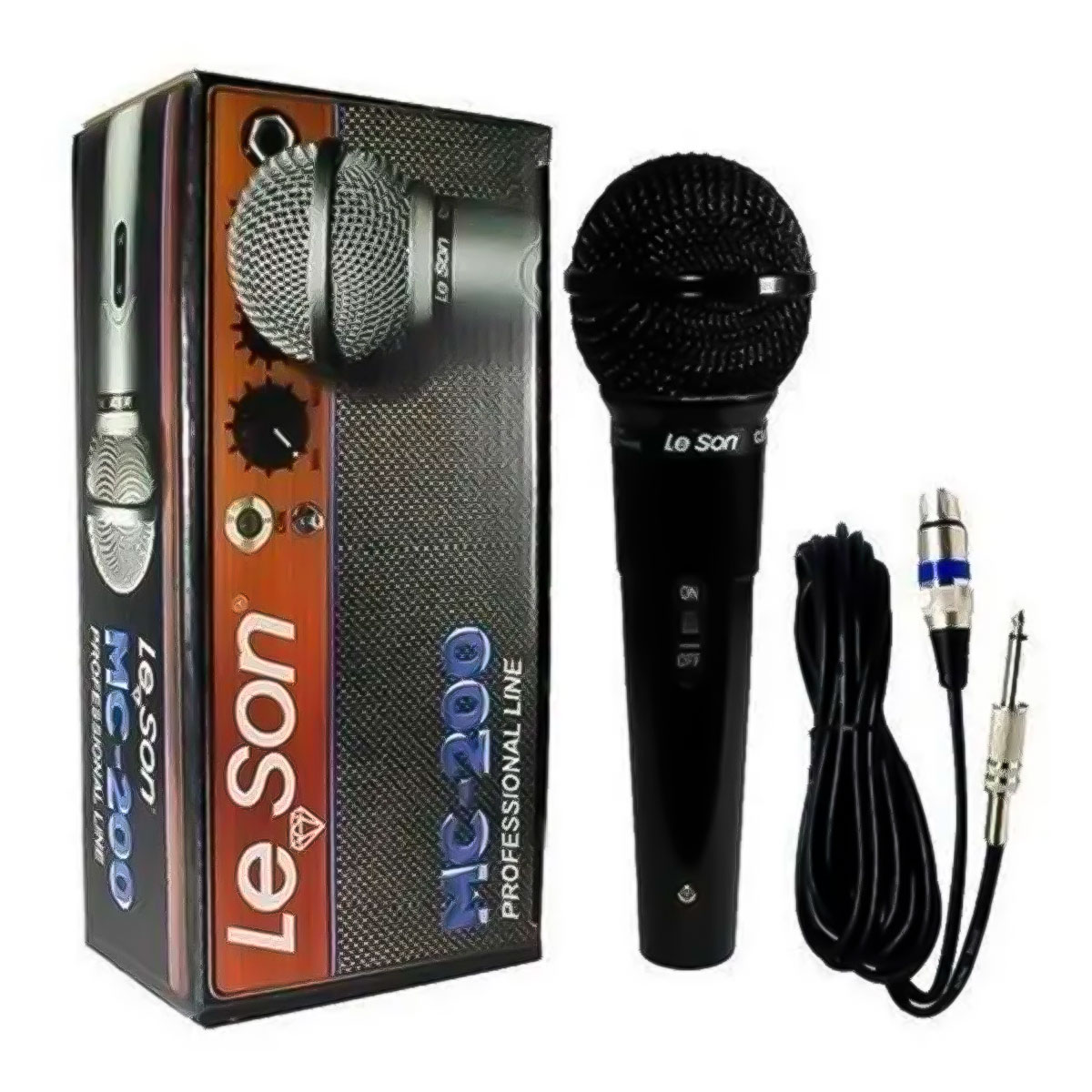 Microfone Dinamico Preto Brilhante Mc200