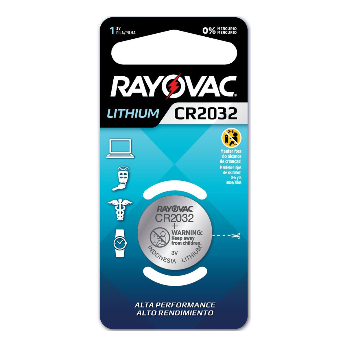 Bateria De Lithium 3v Blister Com 1 Cr2032