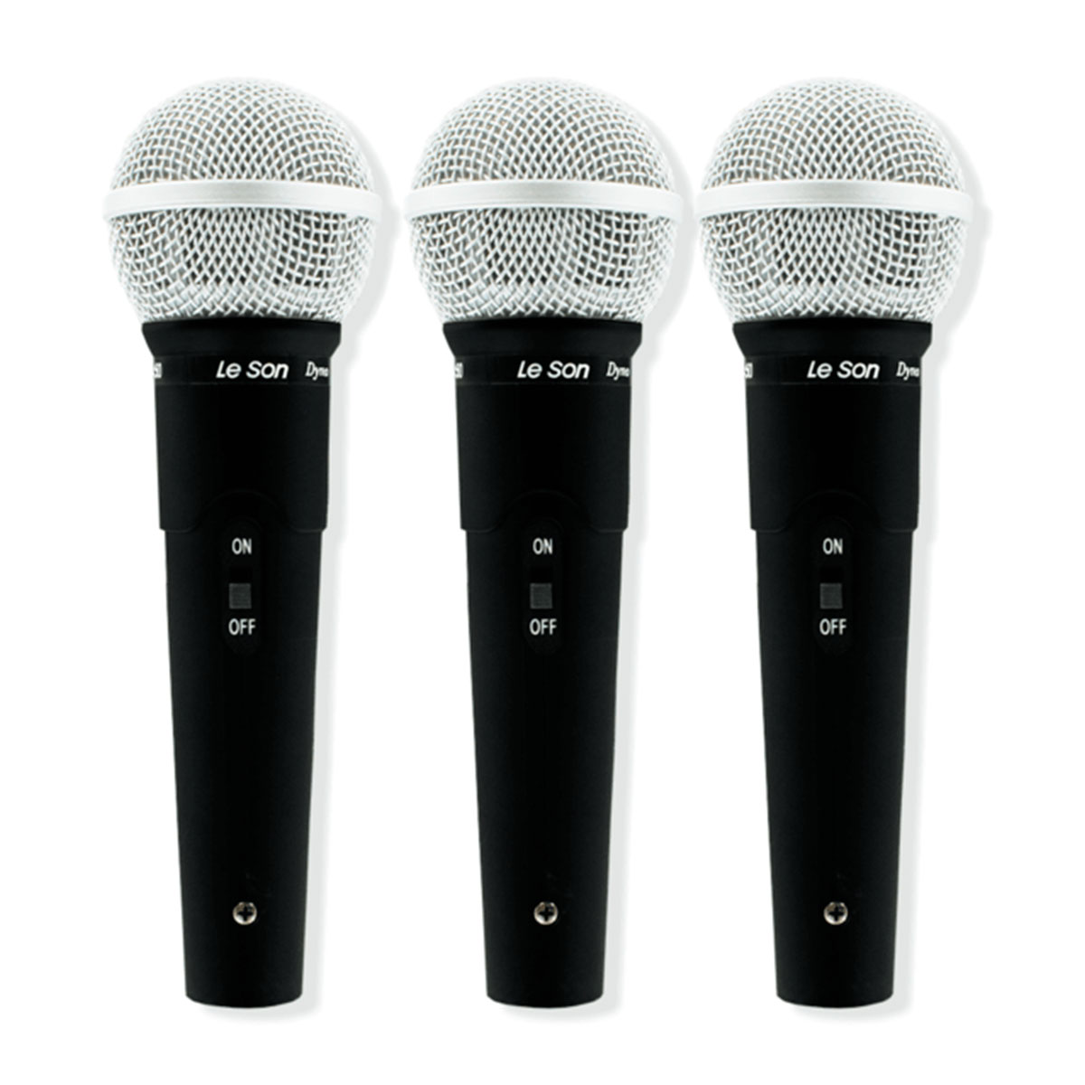 Kit Com 3 Microfones Dinamico Preto Ls50k3